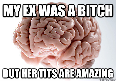 MY EX WAS A BITCH BUT HER TITS ARE AMAZING  - MY EX WAS A BITCH BUT HER TITS ARE AMAZING   Scumbag Brain