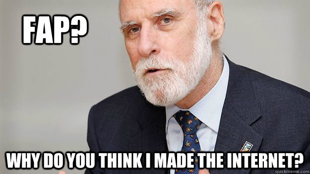 fap? why do you think i made the internet? - fap? why do you think i made the internet?  vint cerf