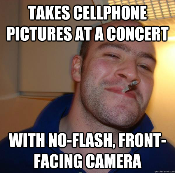 Takes cellphone pictures at a concert with no-flash, front-facing camera - Takes cellphone pictures at a concert with no-flash, front-facing camera  Misc