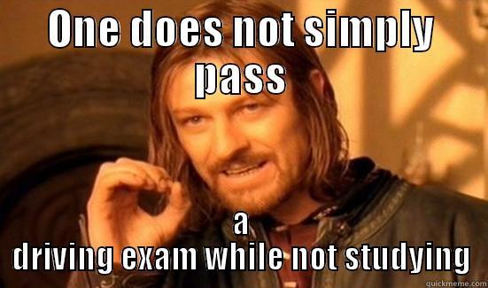 ONE DOES NOT SIMPLY PASS A DRIVING EXAM WHILE NOT STUDYING Boromir