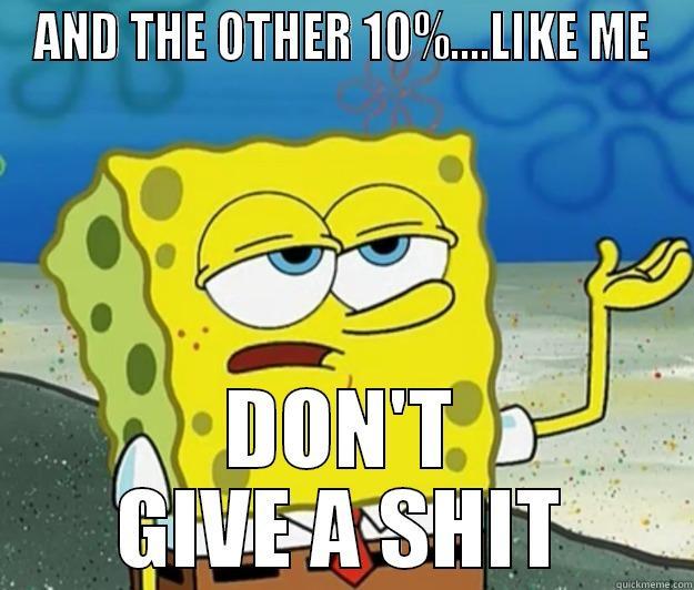 DON'T GIVE A SHIT - AND THE OTHER 10%....LIKE ME DON'T GIVE A SHIT Tough Spongebob