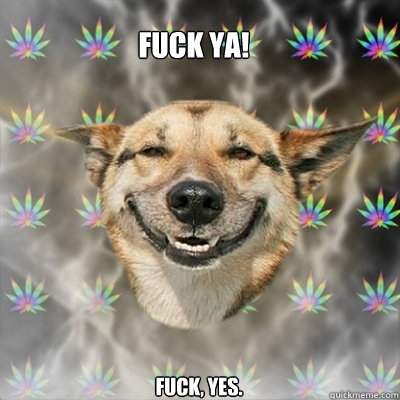 fuck ya! Fuck, yes.  Stoner Dog