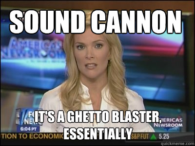 sound cannon It's a ghetto blaster, essentially  Megyn Kelly