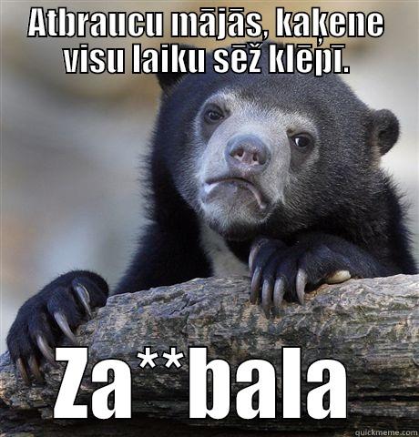 ATBRAUCU MĀJĀS, KAĶENE VISU LAIKU SĒŽ KLĒPĪ. ZA**BALA Confession Bear