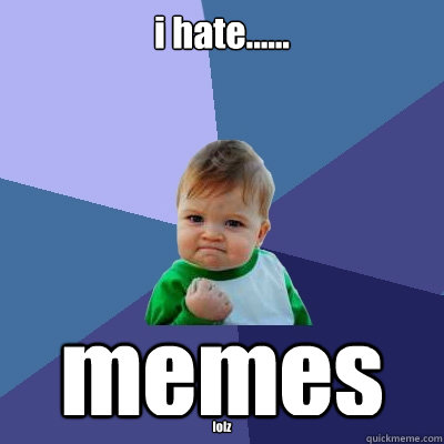 i hate...... memes lolz  Success Kid