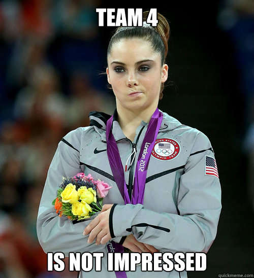 Team 4 Is not impressed  McKayla Not Impressed