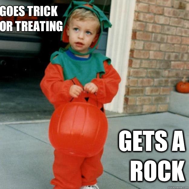 Goes trick or treating Gets a rock - Goes trick or treating Gets a rock  Nice Halloween Kid