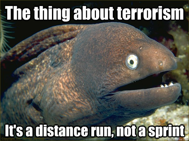 The thing about terrorism It's a distance run, not a sprint  Bad Joke Eel