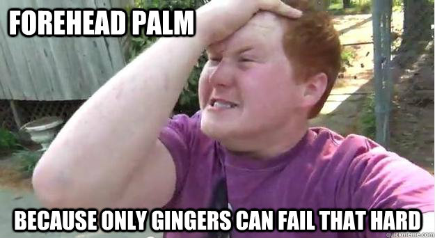 forehead palm because only gingers can fail that hard - forehead palm because only gingers can fail that hard  Misc