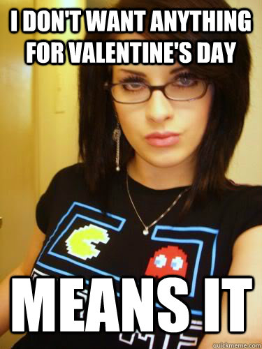 I don't want anything for Valentine's day Means It  Cool Chick Carol