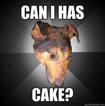 CAN I HAS CAKE?  Depression Dog