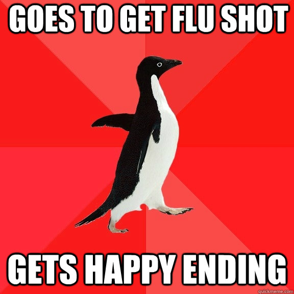 goes to get flu shot gets happy ending  Socially Awesome Penguin