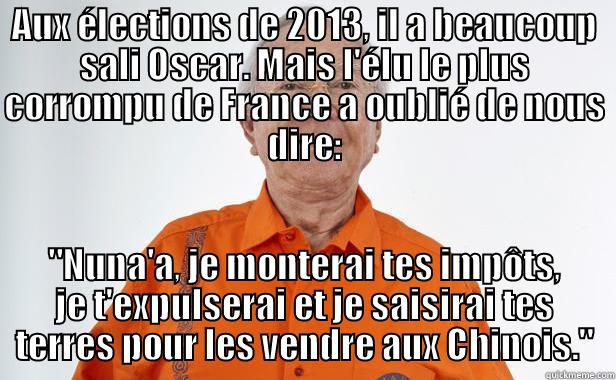 AUX ÉLECTIONS DE 2013, IL A BEAUCOUP SALI OSCAR. MAIS L'ÉLU LE PLUS CORROMPU DE FRANCE A OUBLIÉ DE NOUS DIRE: 