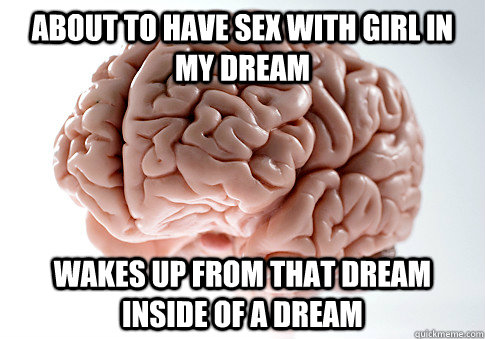 about to have sex with girl in my dream Wakes up from that dream inside of a dream  Scumbag Brain