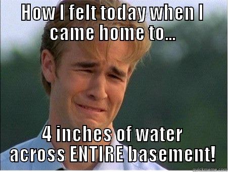 Flooded Basement - HOW I FELT TODAY WHEN I CAME HOME TO... 4 INCHES OF WATER ACROSS ENTIRE BASEMENT! 1990s Problems