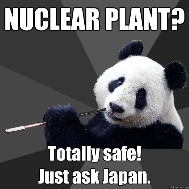 NUCLEAR PLANT? Totally safe! 
Just ask Japan.  Propapanda