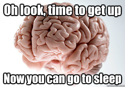 Oh look, time to get up Now you can go to sleep - Oh look, time to get up Now you can go to sleep  Scumbag Brain