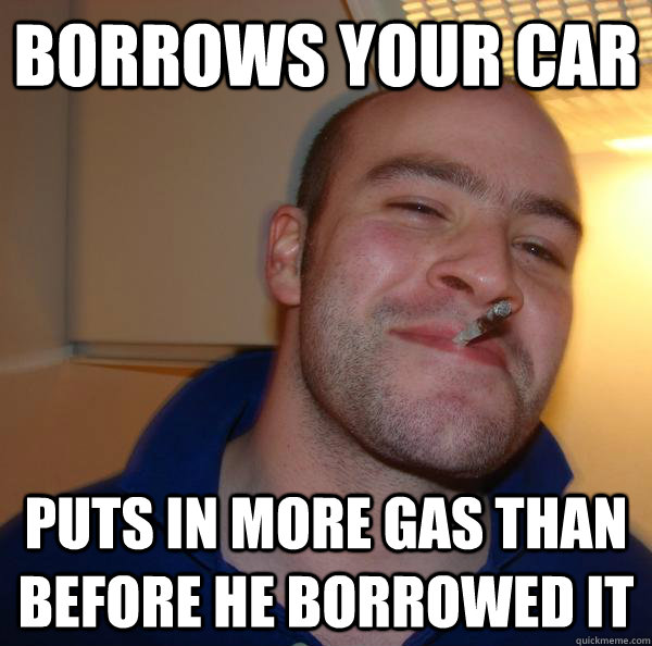 Borrows your car puts in more gas than before he borrowed it - Borrows your car puts in more gas than before he borrowed it  Misc