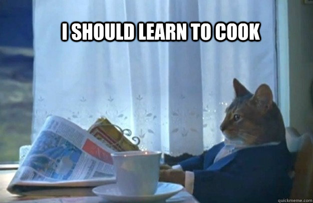 I should learn to cook  Sophisticated Cat