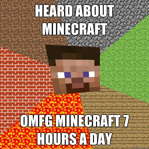 heard about minecraft omfg minecraft 7 hours a day  Minecraft