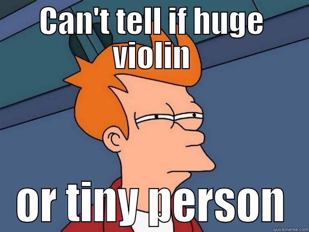 CAN'T TELL IF HUGE VIOLIN OR TINY PERSON Futurama Fry