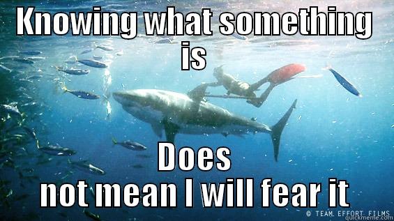 Fearless with shark - KNOWING WHAT SOMETHING IS DOES NOT MEAN I WILL FEAR IT Misc