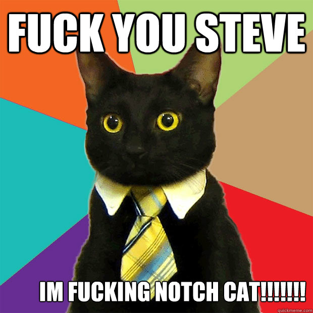 fuck you steve im fucking notch cat!!!!!!!  Business Cat