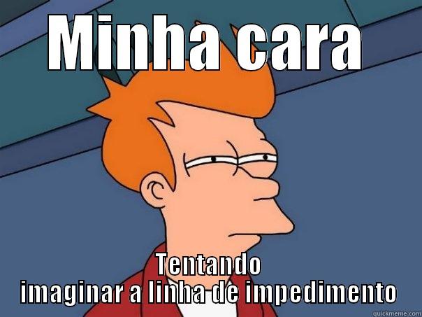 MINHA CARA TENTANDO IMAGINAR A LINHA DE IMPEDIMENTO Futurama Fry