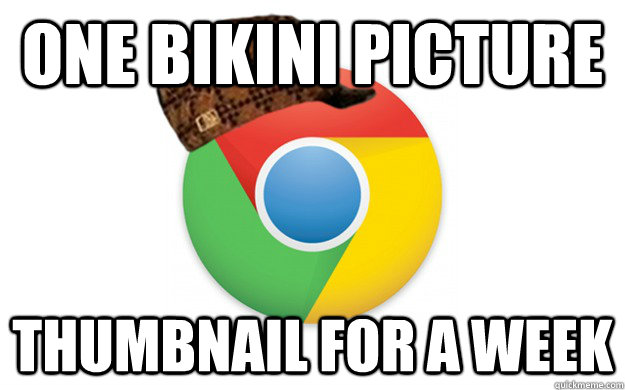 One bikini picture thumbnail for a week  