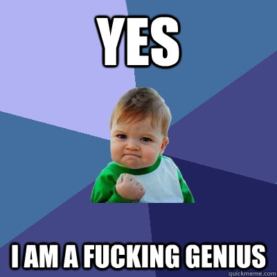 yES  I AM A FUCKING GENIUS  Success Kid