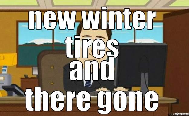 NEW WINTER TIRES AND THERE GONE aaaand its gone