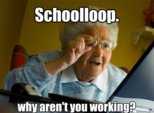 Schoolloop. why aren't you working?  Grandma finds the Internet