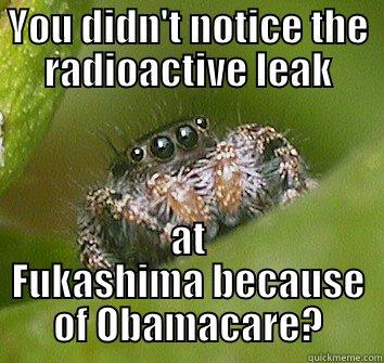 YOU DIDN'T NOTICE THE RADIOACTIVE LEAK AT FUKASHIMA BECAUSE OF OBAMACARE? Misunderstood Spider