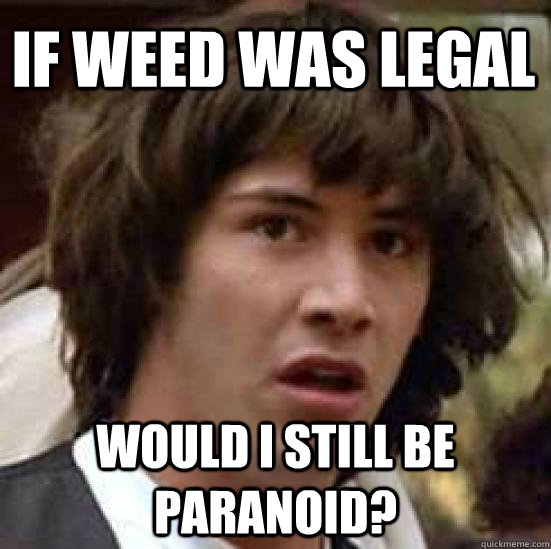 If weed was legal would I still be paranoid? - If weed was legal would I still be paranoid?  conspiracy keanu