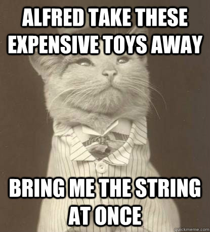 Alfred take these expensive toys away bring me the string at once  Aristocat