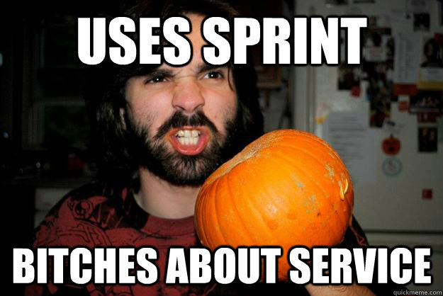Uses Sprint Bitches about service  Dumb Cell Phone Guy