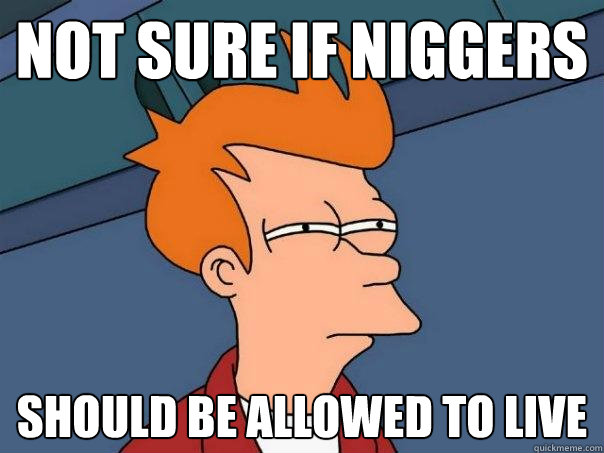 not sure if niggers should be allowed to live - not sure if niggers should be allowed to live  Futurama Fry