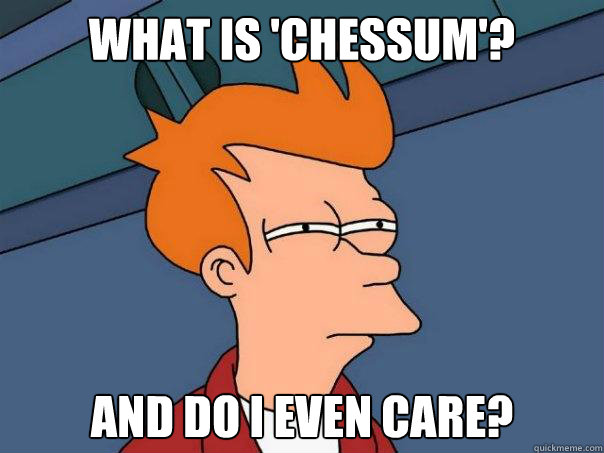 What is 'Chessum'? And do I even care?  Futurama Fry