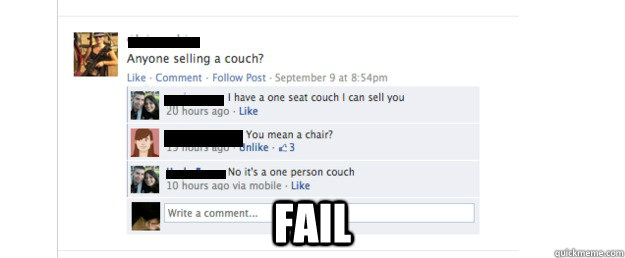  FAIL  One Person Couch