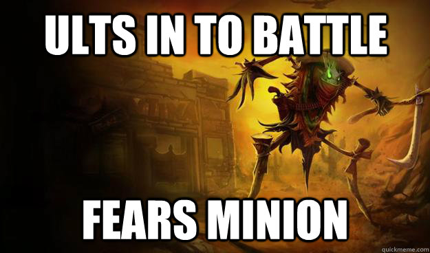 Ults in to battle Fears minion  Fiddlesticks Fail