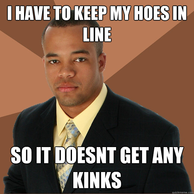 i have to keep my hoes in line so it doesnt get any kinks  Successful Black Man