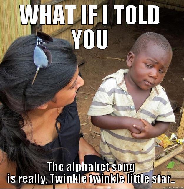 WHAT IF I TOLD YOU THE ALPHABET SONG IS REALLY, TWINKLE TWINKLE LITTLE STAR.. Skeptical Third World Kid