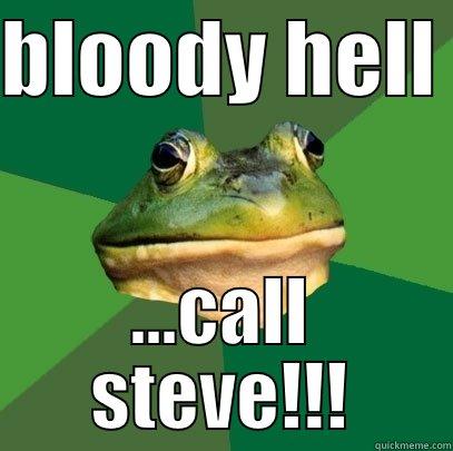 BLOODY HELL  ...CALL STEVE!!! Foul Bachelor Frog