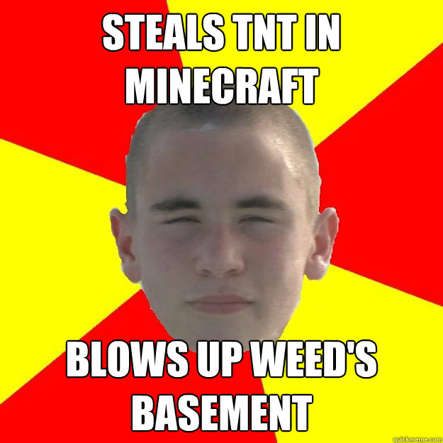 Steals tnt in minecraft blows up weed's basement - Steals tnt in minecraft blows up weed's basement  2 cool 4 school guy