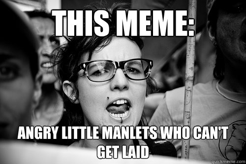 THIS MEME: ANGRY LITTLE MANLETS WHO CAN'T GET LAID  Hypocrite Feminist