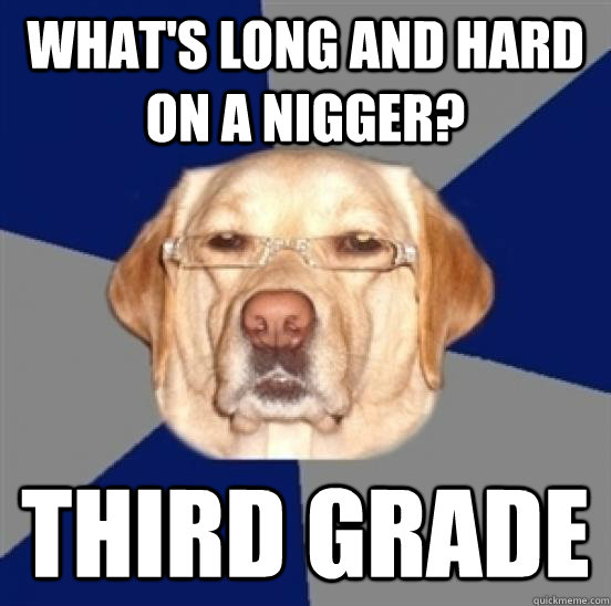 what's long and hard on a nigger? third grade  