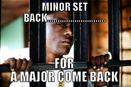 MINOR SET BACK............................ FOR A MAJOR COME BACK Misc