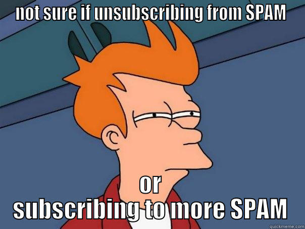 NOT SURE IF UNSUBSCRIBING FROM SPAM OR SUBSCRIBING TO MORE SPAM Futurama Fry