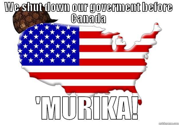 WE SHUT DOWN OUR GOVERMENT BEFORE CANADA 'MURIKA! Scumbag america