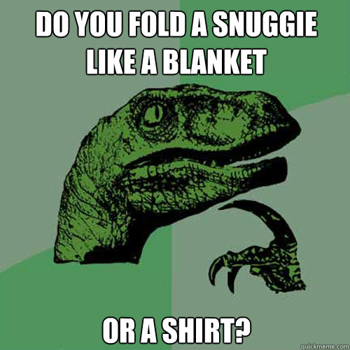 Do you fold a snuggie like a blanket or a shirt?  Philosoraptor